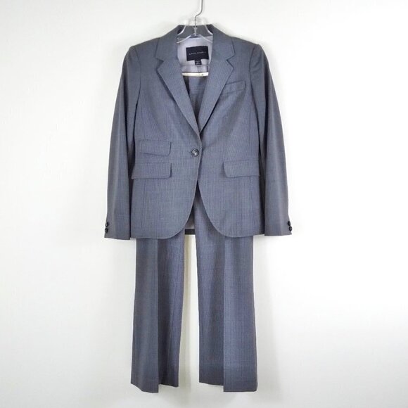 Grey Pinstripe Blazer (Sz O) & Martin Fit Stretch Pants (Sz 2) Wool Blend Suit - Picture 1 of 16